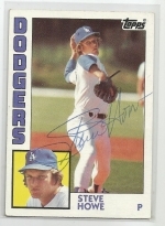 Steve Howe Autographed Card JSA (Los Angeles Dodgers)